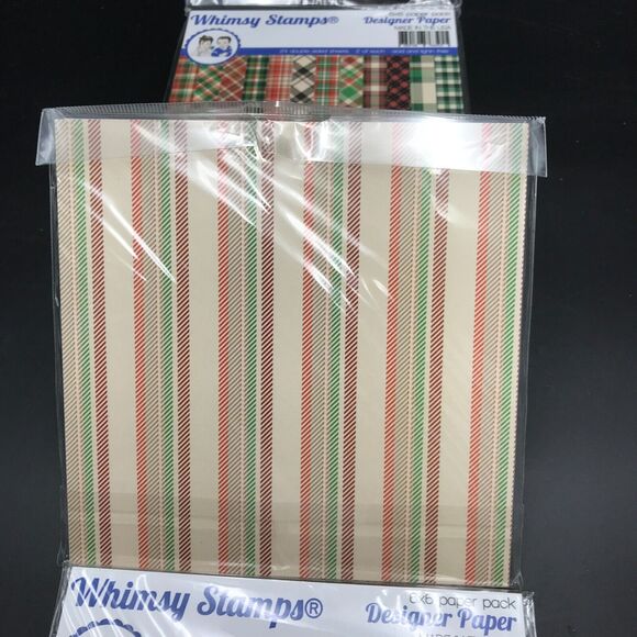 4 Whimsy Stamps Designer Paper Pad 6x6 Tartan WSDP27 Christmas New In Package - Picture 6 of 7